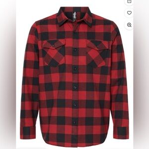 Men's Red and Black Plaid Casual Button Down Shirt